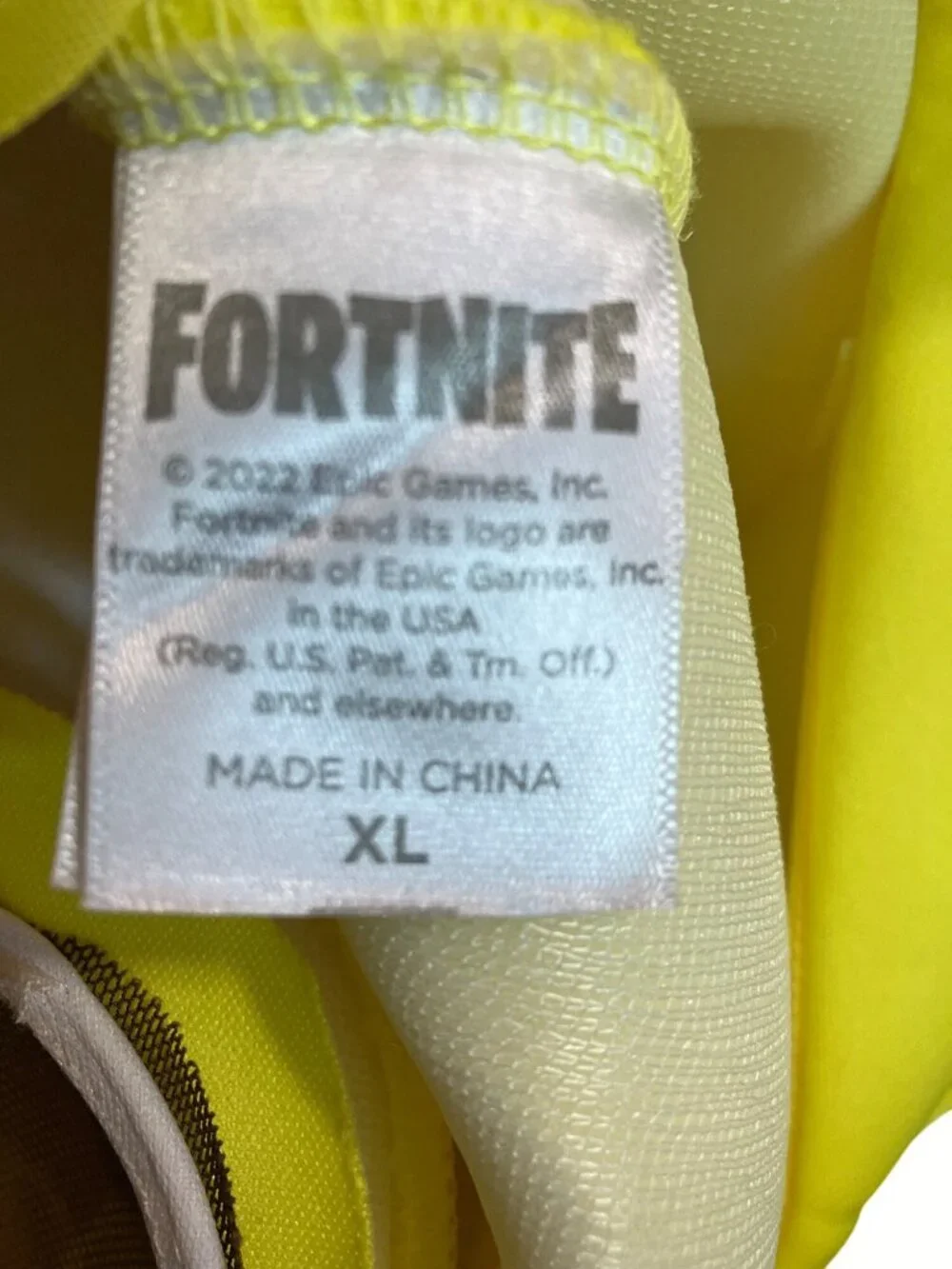 Fortnite Peely Banana Costume XL Yellow Unisex Polyester Halloween Outfit